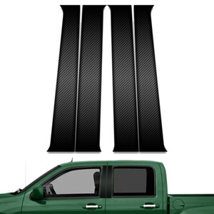 4pc Carbon Fiber Pillar Post Covers for 2004-2012 Chevrolet Colorado Crew Cab