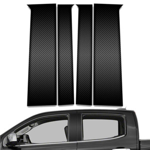 4pc Carbon Fiber Pillar Post Covers for 2015-2023 Chevrolet Colorado Crew Cab