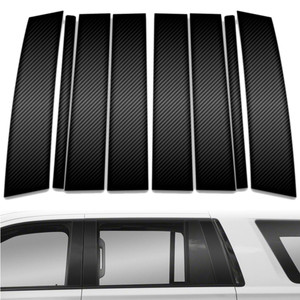 8pc Carbon Fiber Pillar Post Covers for 2015-2020 Chevrolet Tahoe