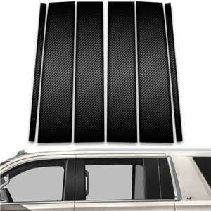 6pc Carbon Fiber Pillar Post Covers for 2015-2020 Chevrolet Suburban