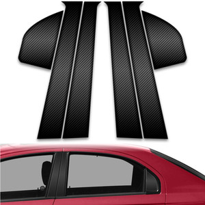 6pc Carbon Fiber Pillar Post Covers for 2009-2011 Chevrolet Aveo Sedan