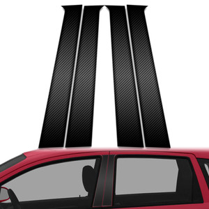 4pc Carbon Fiber Pillar Post Covers for 2009-2011 Chevrolet Aveo Hatchback