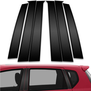 6pc Carbon Fiber Pillar Post Covers for 2009-2011 Chevrolet Aveo Hatchback