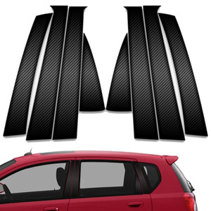 8pc Carbon Fiber Pillar Post Covers for 2009-2011 Chevrolet Aveo Hatchback