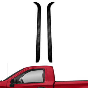 2pc Carbon Fiber Pillar Post Covers for 2019-23 Chevy Silverado 1500 Regular Cab