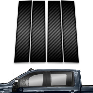 4pc Carbon Fiber Pillar Post Covers for 20-23 Chevy Silverado 2500 Crew/Dbl Cab