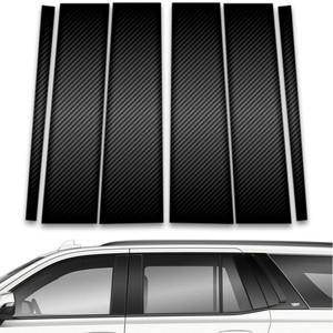 6pc Carbon Fiber Pillar Post Covers for 2021-2023 Cadillac Escalade