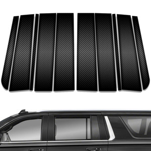 10pc Carbon Fiber Pillar Post Covers for 2021-2023 Chevrolet Suburban