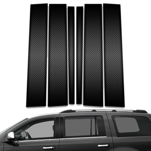 6pc Carbon Fiber Pillar Post Covers for 2005-2019 Chrysler Aspen