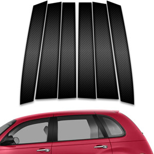 6pc Carbon Fiber Pillar Post Covers w/Diagonal for 2000-2010 Chrysler PT Cruiser
