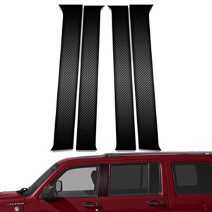 4pc Carbon Fiber Pillar Post Covers for 2008-2023 Jeep Liberty