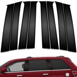 8pc Carbon Fiber Pillar Post Covers for 2005-2009 Jeep Grand Cherokee