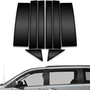 8pc Carbon Fiber Pillar Post Covers for 2008-2016 Chrysler Town & Country
