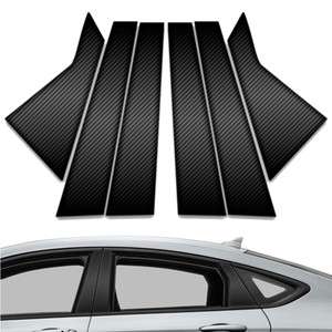 6pc Carbon Fiber Pillar Post Covers for 2015-2023 Chrysler 200