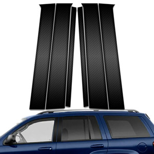 6pc Carbon Fiber Pillar Post Covers for 1999-2004 Jeep Grand Cherokee