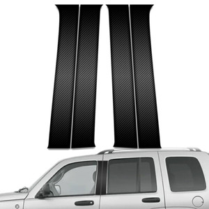 4pc Carbon Fiber Pillar Post Covers for 2002-2007 Jeep Liberty