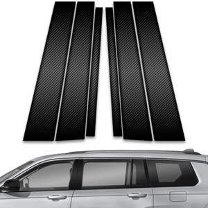 6pc Carbon Fiber Pillar Post Covers for 2022-2023 Jeep Grand Cherokee L