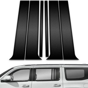 6pc Carbon Fiber Pillar Post Covers for 2022-2023 Jeep Wagoneer