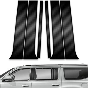 6pc Carbon Fiber Pillar Post Covers for 2022-2023 Jeep Grand Wagoneer