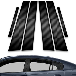 6pc Carbon Fiber Pillar Post Covers for 2011-2023 Dodge Charger