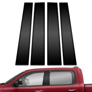 4pc Carbon Fiber Pillar Post Covers for 2019-2023 Dodge Ram 1500 Crew Cab