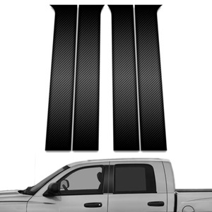 4pc Carbon Fiber Pillar Post Covers for 2005-2009 Dodge Dakota Crew Cab/Quad Cab