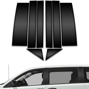8pc Carbon Fiber Pillar Post Covers for 2008-2023 Dodge Grand Caravan