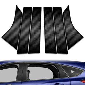 6pc Carbon Fiber Pillar Post Covers for 2012-2023 Ford Focus