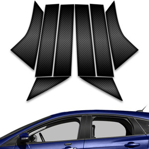 8pc Carbon Fiber Pillar Post Covers for 2012-2023 Ford Focus