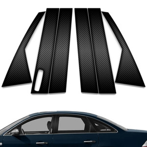 6pc Carbon Fiber Pillar Post Covers w/Keypad Cutout for 2008-2009 Ford Taurus
