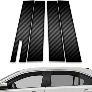 4pc Carbon Fiber Pillar Post Covers w/Keypad Cutout for 2010-2019 Ford Taurus