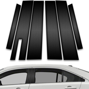6pc Carbon Fiber Pillar Post Covers w/Keypad Cutout for 2010-2019 Ford Taurus