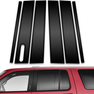 6pc Carbon Fiber Pillar Post Covers w/Keypad Cutout for 2002-2010 Ford Explorer