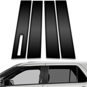4pc Carbon Fiber Pillar Post Covers w/Keypad Cutout for 2011-2019 Ford Explorer