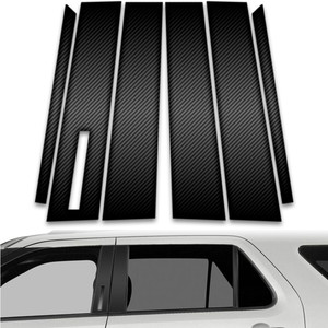 6pc Carbon Fiber Pillar Post Covers w/Keypad Cutout for 2011-2019 Ford Explorer