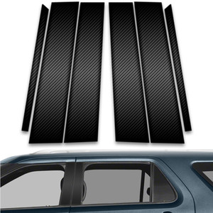 6pc Carbon Fiber Pillar Post Covers for 2011-19 Ford Explorer