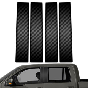 4pc Carbon Fiber Pillar Post Covers for 2004-2014 Ford F-150