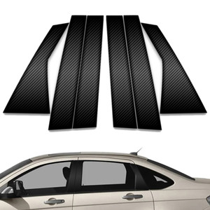 6pc Carbon Fiber Pillar Post Covers for 2008-2011 Ford Focus