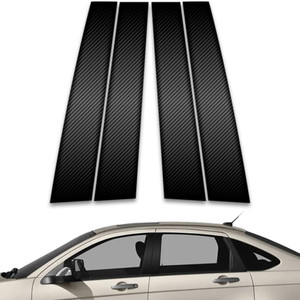 4pc Carbon Fiber Pillar Post Covers for 2008-2011 Ford Focus