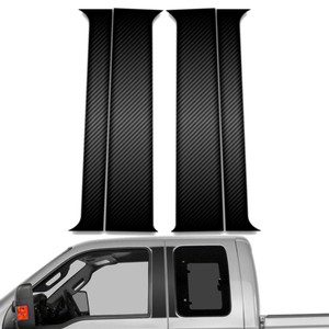 4pc Carbon Fiber Pillar Post Covers for 1999-2016 Ford Super Duty Super Cab