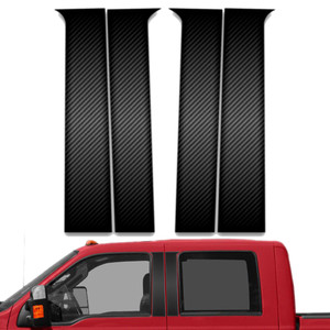 4pc Carbon Fiber Pillar Post Covers for 1999-2016 Ford Super Duty Crew Cab