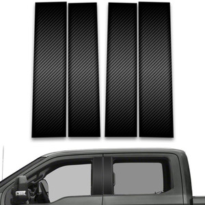4pc Carbon Fiber Pillar Post Covers for 2017-2023 Ford Super Duty Crew/Ext Cab