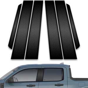 6pc Carbon Fiber Pillar Post Covers for 2021-2023 Ford Maverick