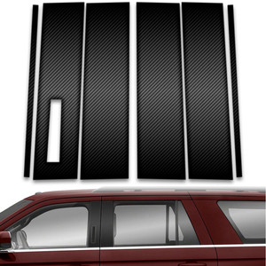 6pc Carbon Fiber Pillar Post Covers w/Keypad Cutout for 2020-2023 Ford Explorer