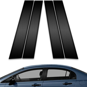4pc Carbon Fiber Pillar Post Covers for 2006-2011 Honda Civic