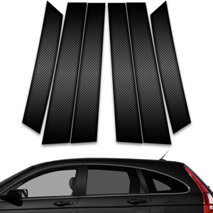 6pc Carbon Fiber Pillar Post Covers for 2007-2011 Honda CR-V