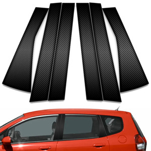 6pc Carbon Fiber Pillar Post Covers for 2001-2008 Honda Fit