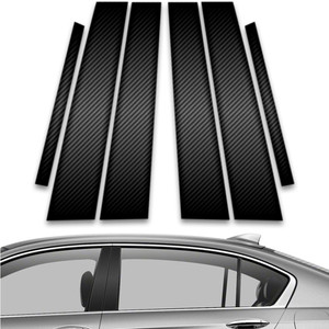 6pc Carbon Fiber Pillar Post Covers for 2013-2017 Honda Accord 4dr