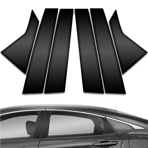 6pc Carbon Fiber Pillar Post Covers for 2016-2023 Honda Civic