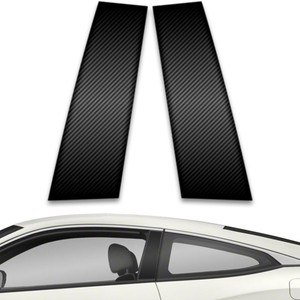 2pc Carbon Fiber Pillar Post Covers for 2016-2023 Honda Civic Coupe